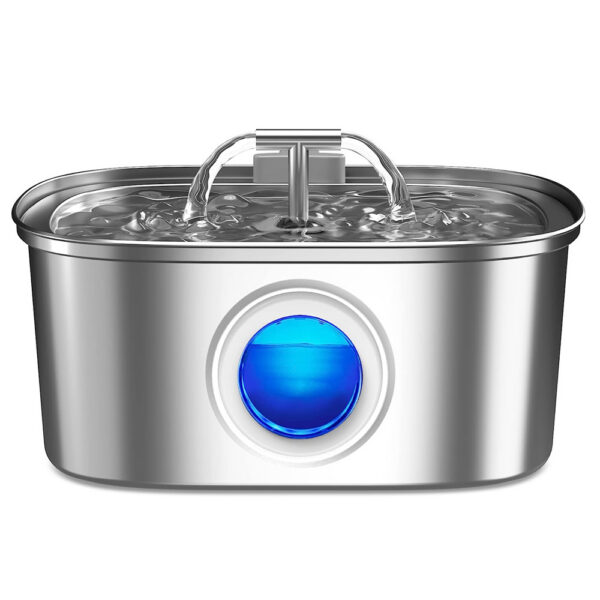 1005006565565038_0 Automatic Cat Fountain With Water Level Window Stainless Steel Quiet Pump