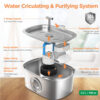 1005006565565038_3 Automatic Cat Fountain With Water Level Window Stainless Steel Quiet Pump