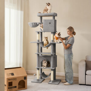 1005008530033530_0 Xxl Large Cat Tower For Indoor Cats, Multi-Level Cat Condo Free Shipping