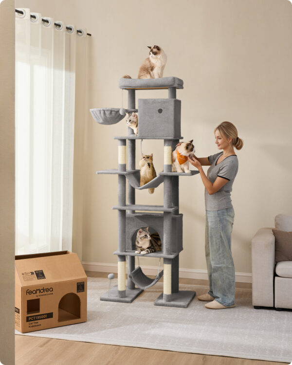 1005008530033530_0 Xxl Large Cat Tower For Indoor Cats, Multi-Level Cat Condo Free Shipping