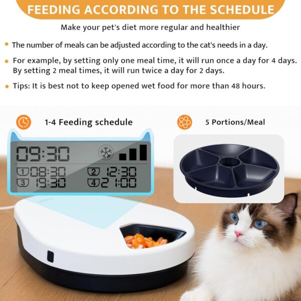 Smart Pet Feeder With Refrigeration And Timer 5 Compartments
