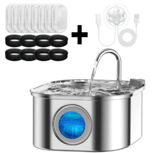 Transparent Window Cat Water Dispenser With Sensor 3.2L Super Quiet Auto Filter