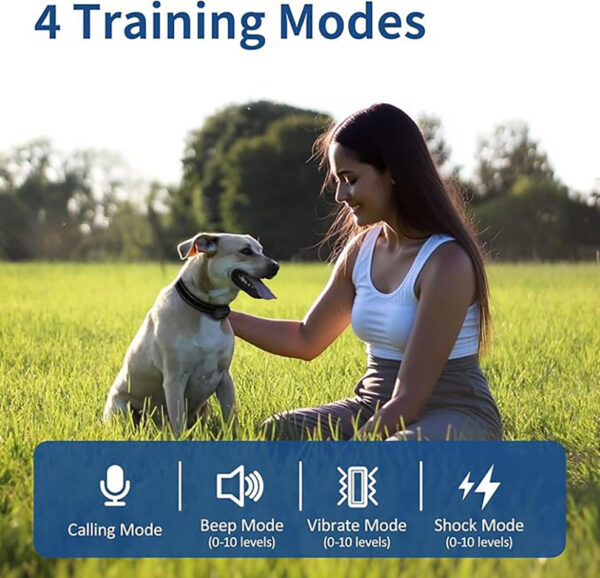 Remote, 4 Modes (0-10 Levels), For All Dog Sizes (10-120Lbs)