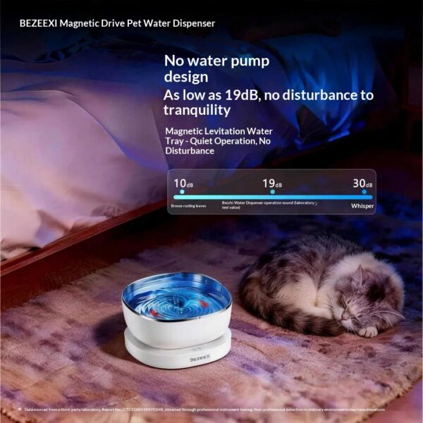 Wireless Cat Water Fountain 100 Days Long Battery Life Ultra Quiet Magnetic