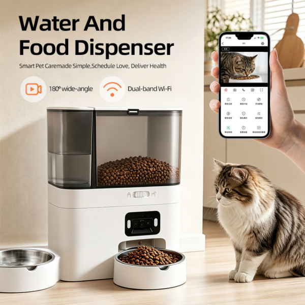 Large Capacity Two-In-One Smart Pet Feeder And Water Dispenser Wifi Camera