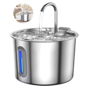 Ultra Quiet Pet Water Fountain Dispenser With Water Level Window
