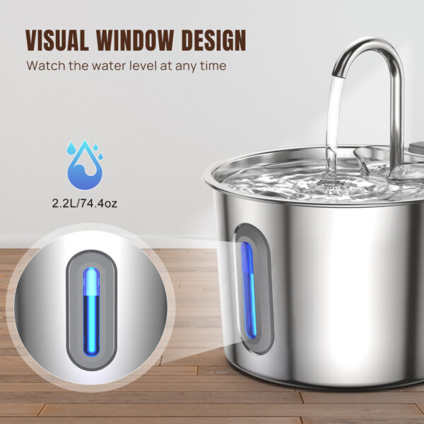 1005012797100437_3 Ultra Quiet Pet Water Fountain Dispenser With Water Level Window
