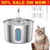 1005012849187696_0 Stainless Steel Cat Water Fountain Dishwasher Safe 2.2L Automatic Pet Dispenser