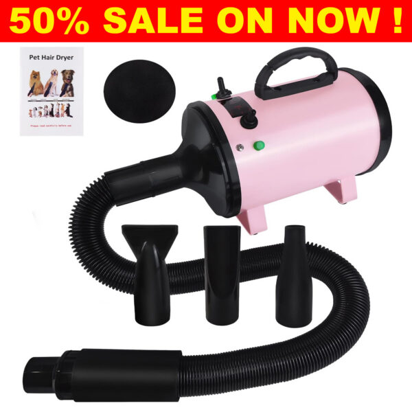 1005012966364875_0 Professional Pet Hair Dryer With 2.3M Extendable Hose 3 Nozzles Free Shipping