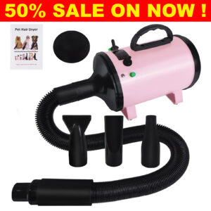 Professional Pet Hair Dryer With 2.3M Extendable Hose 3 Nozzles Free Shipping