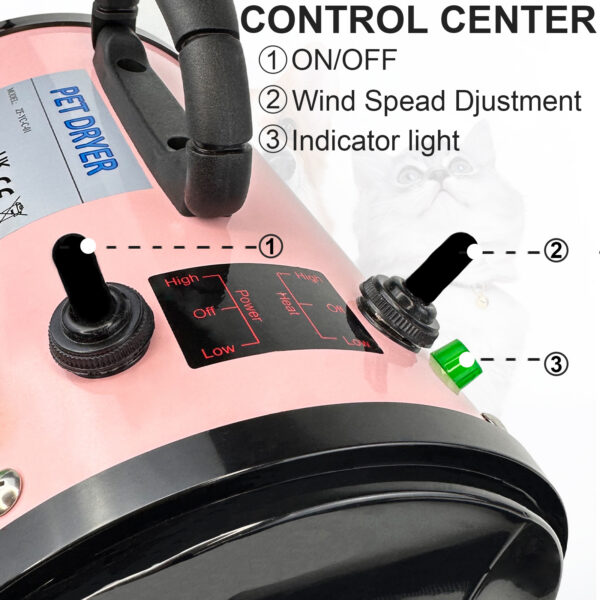 1005012966364875_1 Professional Pet Hair Dryer With 2.3M Extendable Hose 3 Nozzles Free Shipping