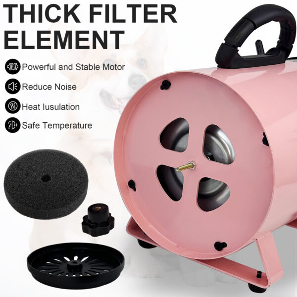 Professional Pet Hair Dryer With 2.3M Extendable Hose 3 Nozzles Free Shipping