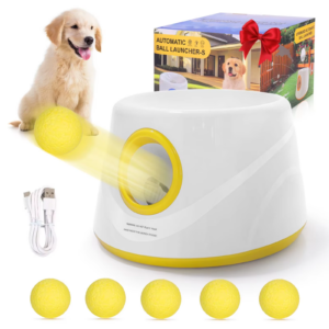 1005013010840141_0 Tennis Ball Thrower With 5 Etpu Balls-Long-Lasting, Interactive Dog Toy Free Shipping
